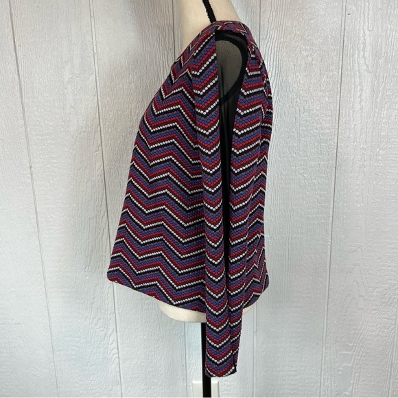 BCBGeneration Colorful Long Sleeve Ponte Knit Top Size Small - Picture 5 of 9